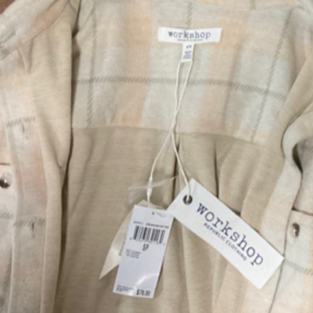 Workshop Pink Flannel Top NWT MEDIUM MSRP $78 - Picture 4 of 4
